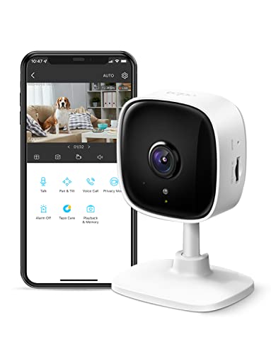 TP-Link Tapo 1080P Indoor Security Camera for Baby Monitor, Dog Camera w/ Motion Detection, 2-Way Audio Siren, Night Vision, Cloud & SD Card Storage, Works w/ Alexa & Google Home (Tapo C100)