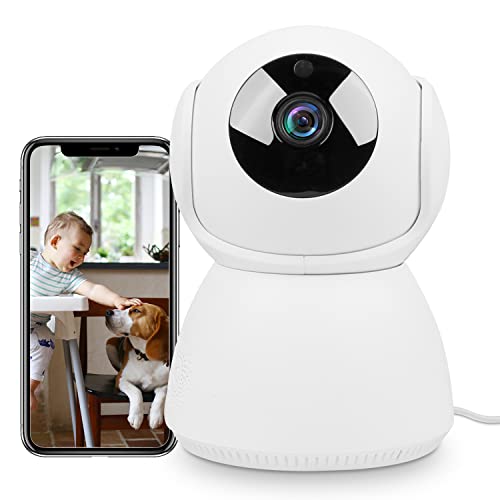 KNLEAGL Wireless Pan/Tilt IndoorSecurity Camera SmartWiFi2K HD Dog Camera 2.4GHz with Night Vision, Motion Detection Cloud & SD Card Storage for Baby Monitor/Pet Camera