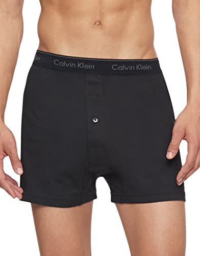 Calvin Klein Men's Cotton Classics 3-Pack Knit Boxer, 3 Black, M
