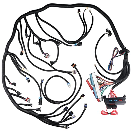 T56 DBC LS1 Wiring Harness Standalone Compatible with 1997-2006 700R4 T56 TH400 TH350 200-4R or Non-Electric Transmission Wire Engines 4.8 5.3 6.0 Vortec Drive by Cable EV1 Fuel injectors