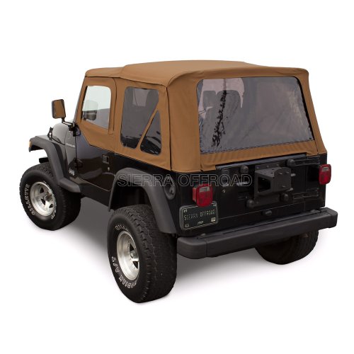 Sierra Offroad Soft Top Replacement for Jeep Wrangler TJ 1997-2006 Factory Style, Denim Vinyl, Spice, incl. Upper Door Skins