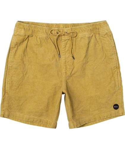 RVCA Mens Regular Fit 17 Inch Short - Escape Elastic Corduroy (Southern Moss, Large)