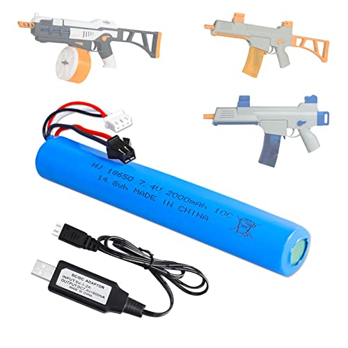 BTEDZSW Gel Gun Battery Pack Accessories for SRB1200 400 400-SUB Gel Blaster with USB Charging Cable Rechargeable Lithium Battery SM2P XH-3 Plug