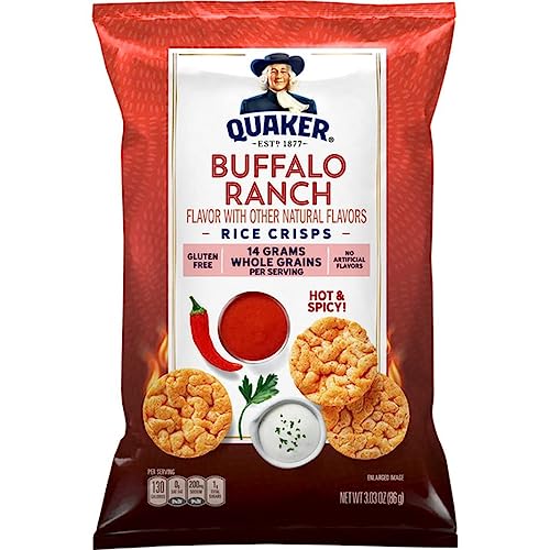Quaker Rice Crisps, Buffalo Ranch, 3.03 oz Bags (6 Pack)