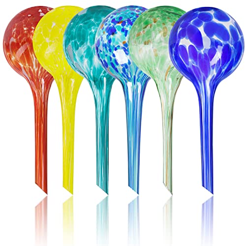 Miles Kimball Plant Watering Globes Set of 6 - Self Watering Globes for Indoor & Outdoor Plants - Multicolored, Automatic, Glass Watering Bulbs for Everyday Use - Measures 6,3" L x 2,5" D 150ml