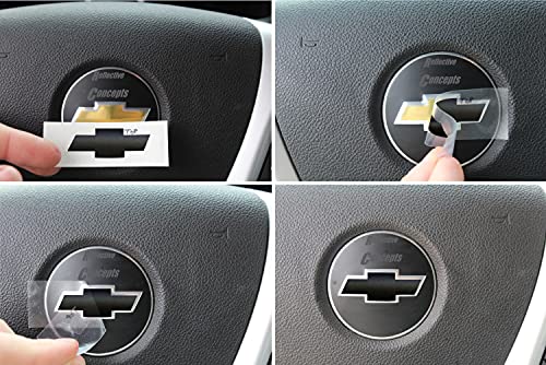 Steering Wheel Bowtie Overlay Decal - 2007-2014 Chevrolet Suburban - (Color: Flat Black)
