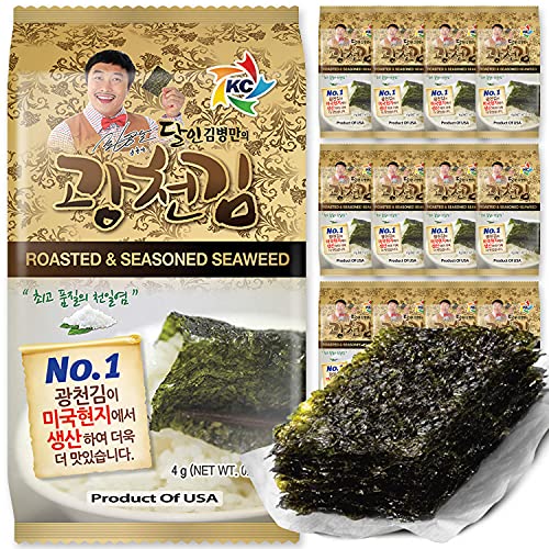 KIMNORI Kwangcheonkim Seasoned Seaweed Snacks  12 Individual Packs Sheets Premium Natural Roasted Laver Nori 4g 0.14 Ounce    