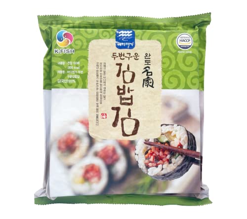 Twice Roasted Premium Korean Seaweed Sushi Nori 100 Full Sheets Asian Rolls and Wraps With Laver Sushi Rolling Mat /   /  