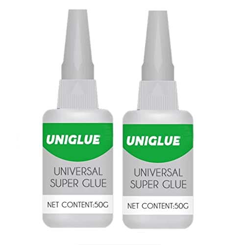 2 Pcs Uniglue Universal Super Glue, Welding High-Strength Oily Glue, Mighty Instant Glue, for Fast Repair and Curing Resin Ceramic Metal Glass,Plastics, Jade Etc.(50g)