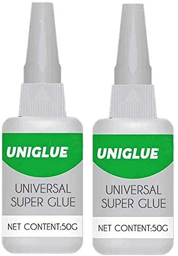 AGKU 2PCS Uniglue Universal Super Glue Strong Plastic Glue-Mighty Instant Glue,Adhesive Bonding Liquid for Resin Ceramic Metal Glass,20g