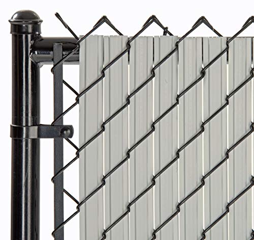 Made in America - SoliTube Slat Privacy Inserts for Chain-Link Fence, Double-Wall Vertical Bottom-Locking Slats with Wings for 4', 6', and 8' Fence Height (5-ft, Gray)