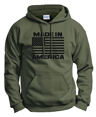 American Flag Clothes for Women America Gifts Flag Gifts Made in America Patriotic Birthday Gift Hoodie Sweatshirt 2XL MlGrn Military Green