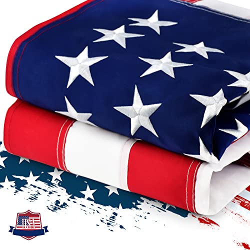 100% Made in USA American Flags 3x5 Ft Outside,American Flag Outdoor Heavy Duty,Us Flag 3x5 Longest Lasting Usa Flag, Strongest Embroidered Stars/Sewn Stripes/Brass Grommets, Built For Outdoor Use,(100% In Usa)