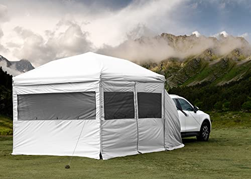 KAMPKEEPER SUV Car Tent, 10'x10' Canopy Tent for Camping, 4 in 1 Tailgate Tent for Car Outdoor Picnic Music Festivals Travel Camping Tent with Wheeled Carrying Bag