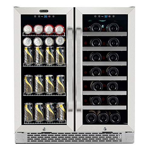 Whynter BWB-3388FDS 30 Built-in French Door Dual Zone 33 Bottle Wine Refrigerator, One Size, Stainless Steel