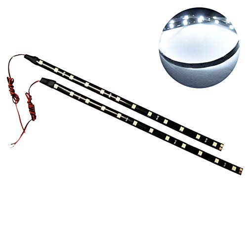 SOCAL-LED 2X 30cm 12" White Flexible LED Strips High Power Bright 5050 12 SMD Car DRL Under Dash Accent Light, Waterproof, Cuttable