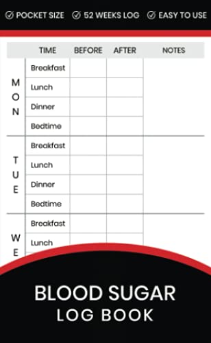 Blood Sugar Log Book: 52 Weeks Diabetic Glucose Tracker Journal Pocket Size