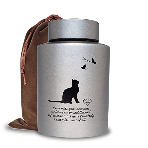 Mianachilu Pet Cremation Urns for Cats Ashes, Up to 60 lbs Cat Memorial Keepsake Urns for Ashes-Medium (Gray)