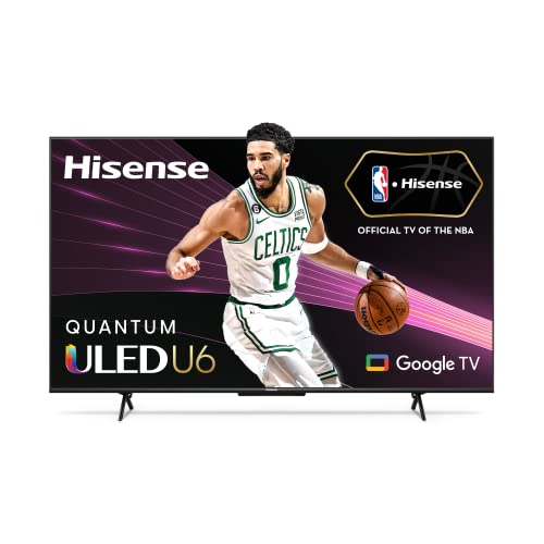 Hisense ULED 4K Premium 65U6H Quantum Dot QLED Series 65-Inch Smart Google TV, Dolby Vision Atmos, Voice Remote, Compatible with Alexa (2022 Model) Black