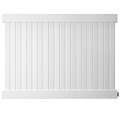 Outdoor Essentials Pro Series Hudson White Vinyl Privacy Fence Panel Kit, 6 ft. x 8 ft.