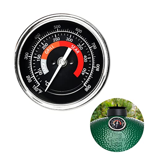 Quantfire Upgrade Replacement Thermometer for Big Green Egg,3.3" Grill Temperature Gauge for Big Green Egg Accessories 150-900F with Waterproof and No-Fog Glass Lens