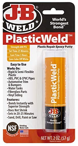 J-B Weld 8237 PlasticWeld Plastic Repair Epoxy Putty - 2 oz.