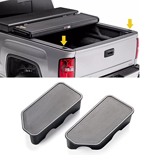 Moonlinks Bed Rail Stake Pocket Covers Compatible with 2014-2018 GMC Sierra 1500 and Chevrolet Silverado Stake Pocket Hole Plug Covers 1500/2500/2500HD/3500HD(Set of 2)