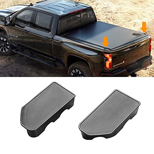 TTCR-II for GMC Sierra and Chevy Silverado Bed Rail Stake Hole Covers 2019-2023, Truck Bonneau Covers Stake Pocket Plugs for Sierra Denali/SLE/SLT/AT4/Base and Silverado High Country/LT/LTZ (2 Packs)