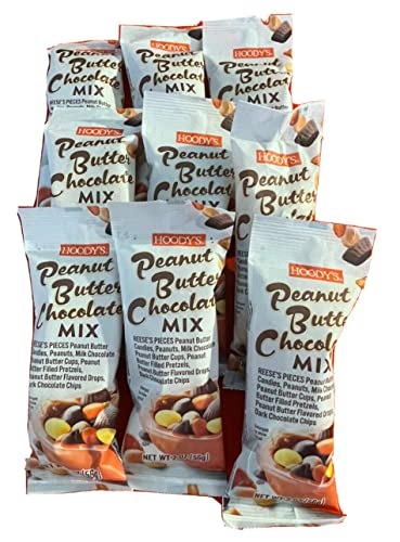 Hoody's Peanut Butter Chocolate Snack Mix- (Pack of 9, Individual bags 2oz each) School Lunch Snacks