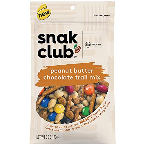 Snak Club Peanut Butter Chocolate Trail Mix, 6 Ounce Bag, Pack Of 6