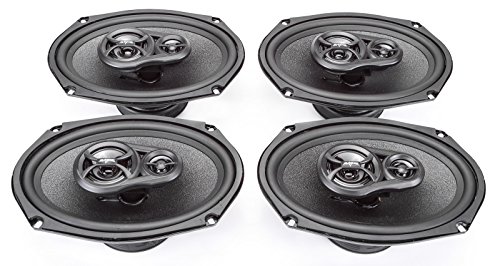 Skar Audio SKAR-RPX69X2-81-6900X2 6" X 9" 300W 3 Way Coaxial Speakers (2 Pairs) with Two Pairs of 6" X 9" Universal Speaker Baffles