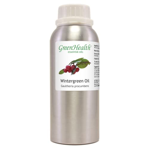 Wintergreen  8 fl oz (237 ml) Aluminum Bottle w/ Plug Cap  100% Pure Essential Oil  GreenHealth
