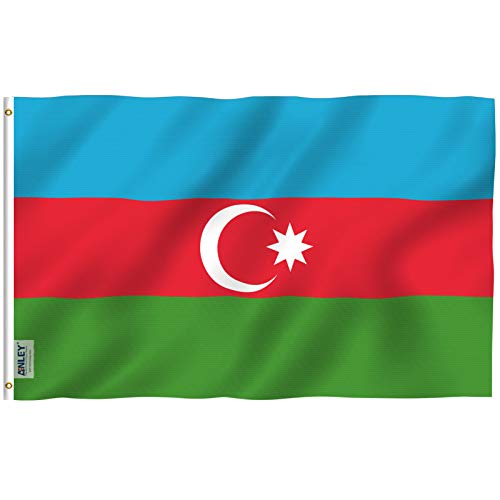 ANLEY Fly Breeze 3x5 Feet Azerbaijan Flag - Vivid Color and Fade Proof - Canvas Header and Double Stitched - Republic of Azerbaijan Flags Polyester with Brass Grommets 3 X 5 FT