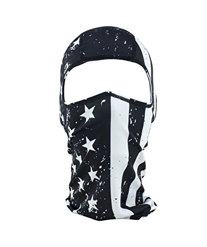 Zanheadgear Polyester Balaclava Hood Black & White Flag