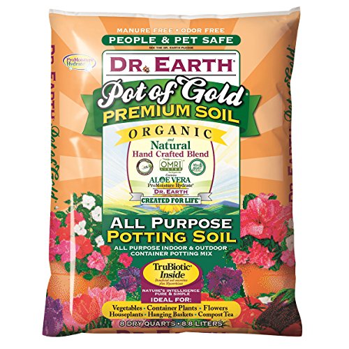 Dr. Earth 749688008136 813 Gold Premium Potting Soil, 8 Quart