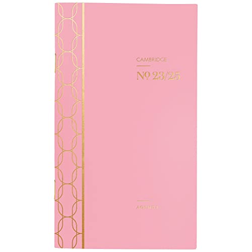 Cambridge 2023-2025 Academic Pocket Calendar, 2 Year Monthly Planner, 3-1/2" x 6-1/4", Pocket Size, WorkStyle, Flexible Cover, Pink (1606-021A-27)