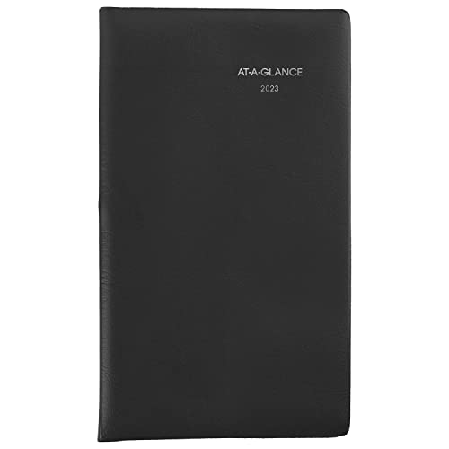 AT-A-GLANCE 2023 Weekly Pocket Calendar, Planner, DayMinder, 3-1/2" x 6", Pocket Size, Open Scheduling, Black (SK4800)