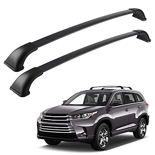 Richeer Roof Rack Cross Bars Fit for 2014-2019 Highlander XLE Limited & SE Models with Side Rails, Aluminum Cross Bar for Cargo Racks Rooftop Luggage Canoe Kayak Bicycle Roof Bag