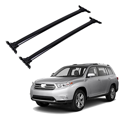 ALAVENTE Roof Rack Cross Bars Replacement for Toyota Highlander 2008 2009 2010 2011 2012 2013, Roof Rack Top Rail Crossbars for Highlander 08-13 w/Top Side Rail (Pair, Black)