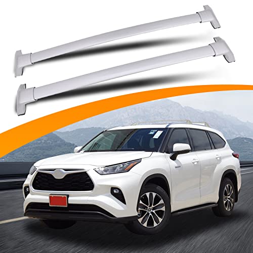 Snailfly Silver Cross Bars Roof Racks Fit for 2020-2023 Toyota Highlander XLE XSE Limited Platinum (Models with Side Rails)