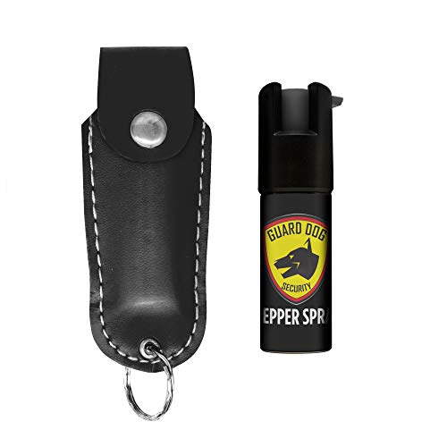 Guard Dog Pepper Spray Keychain - Defense Keychain for Women, OC Spray Keychains for Women Self Defense, Maximum Strength UV dye Formula with Leather Case