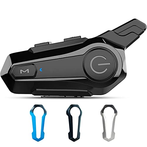 G G-WEI Motorcycle Bluetooth Helmet Headset E1,2 Riders Motorbike Intercom Headset with CVC Noise Cancellation Stereo Music IPX6 Waterproof for Modular and 3/4 Open Face Helmet