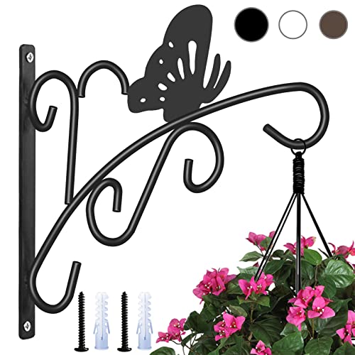 Amagabeli Hanging Plants Bracket 11 '' Wall Planter Hooks Hangers Flower Pot Bird Feeder Wind Chimes Lanterns Patio Lawn Garden for Shelf Indoor Outdoor Fence Screw Mount against Door Arm Hardware