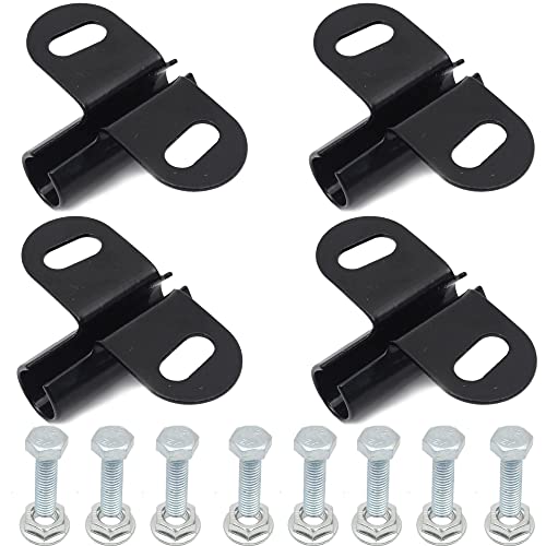 Wheelbarrow Axle Bracket Set (4-Pack) - Compatible with 5/8 Inch Wheelbarrow Axles - 3.27-Inch Wide by 2.17-Inch Long Wheelbarrow Bracket - Complete Set Includes Bolts and Nuts