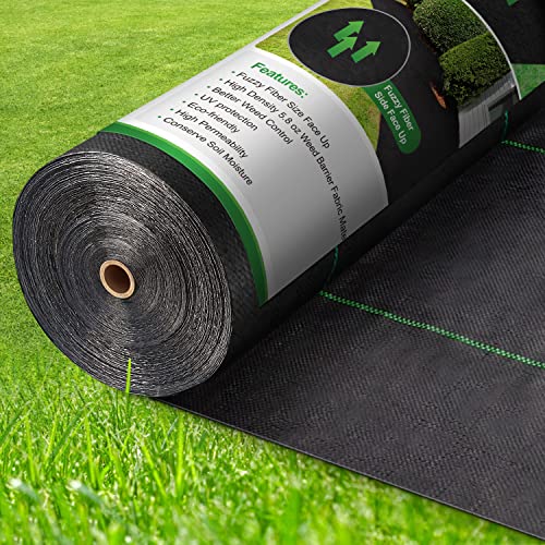Amagabeli 5.8oz 4ft x 100ft Weed Barrier Landscape Fabric Heavy Duty Ground Cover Weed Cloth Geotextile Fabric Durable Driveway Cover Garden Lawn Fabric Outdoor Weed Mat