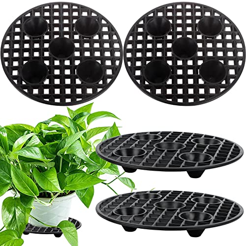 OBANGONG 4 Pcs Plant Level Pot Elevator Heavy Duty Plant Stands 8 Inch Plant Risers for Pots Indoor Outdoor Level Pot Elevator for Prevent Rot and Damage to the Floor