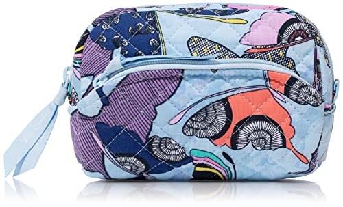 Vera Bradley Women's Cotton Mini Cosmetic Makeup Organizer Bag, Butterfly By - Recycled Cotton, One Size