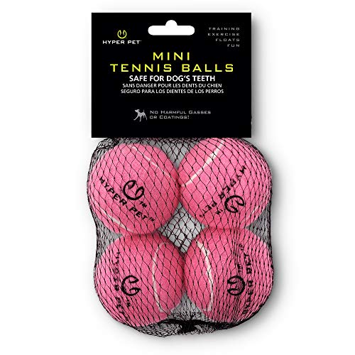 Hyper Pet MINI Tennis Balls for Dogs (Pet Safe Dog Ball Dog Tennis Balls for Exercise & Training) Dog Ball Interactive Dog Toys work with Hyper Pet K9 Kannon MINI Dog Ball Launcher - 4 Pack MINI Pink