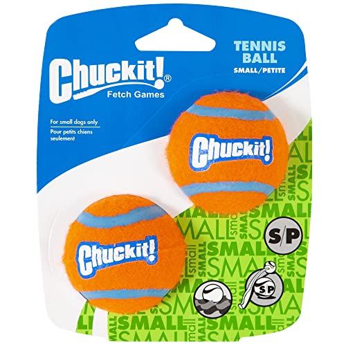 Chuckit, Dog Tennis Ball Dog Toy, Small (2 Inch Diameter) for dogs 0-20 lbs, Pack of 2