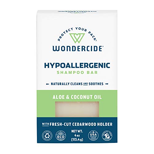 Wondercide - Pet Shampoo Bar for Dogs and Cats - Gentle, Plant-Based, Easy-to-Use with Natural Essential Oils, Shea Butter, and Coconut Oil - Biodegradable - Aloe Vera - 4 oz Bar